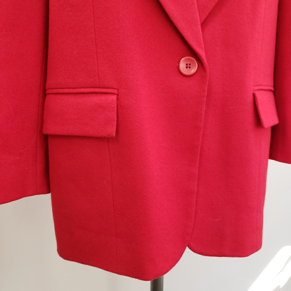 Pendleton Red Single Button Wool Blazer, Size 12 - image 3